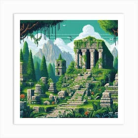 8-bit lost civilization Art Print