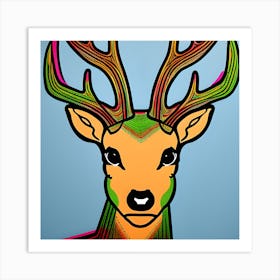 Colorful Deer Art Print