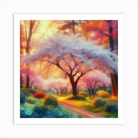 Cherry Blossom Trees In Full Bloom (8) Art Print