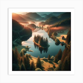 Sunrise In The Mountains 10 Art Print