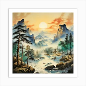 Asian Landscape Painting 3 Art Print