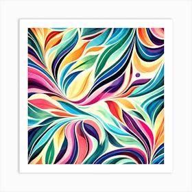 Abstract Colorful Psychedelic Pattern art, 1307 Art Print