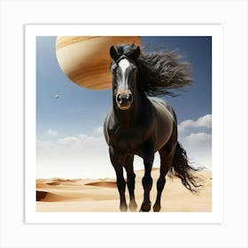 Horse In The Desert Art Print