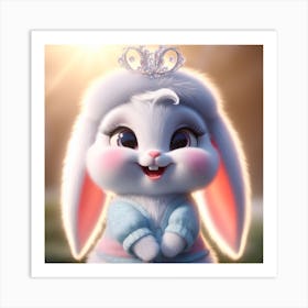 Cute baby rabbit in a Pixar-style 1 Art Print