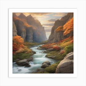 River In The Mountains Art Print