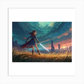 Shinobi Girl With Sword Art Print