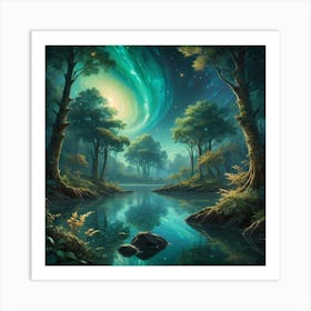 Night In The Forest Art Print