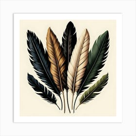 Graceful Feathers: Elegant and Modern Feather Wall Art Art Print