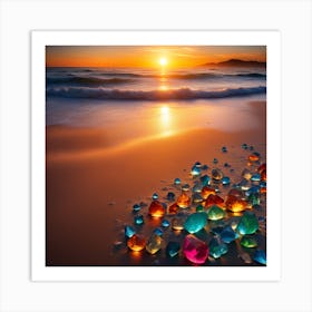 Colorful Stones On The Beach Art Print