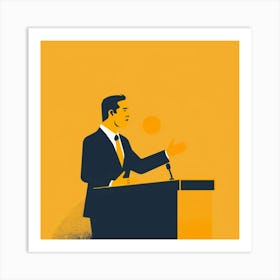 Man Giving A Speech Art Print