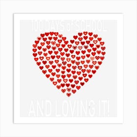 Loving 100 Days Of School Cute Heart Happy Gift Outfit Art Print