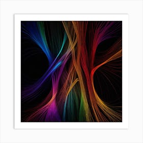 Abstract Colorful Lines 11 Art Print