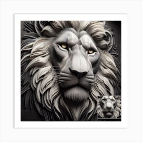 Lion Head Wall Art Art Print