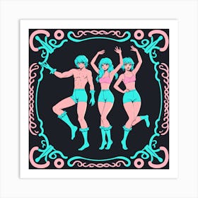 Three Girls In Shorts Art Print