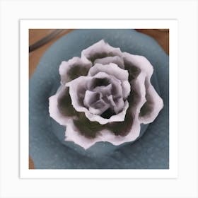 Flower On A Plate Art Print