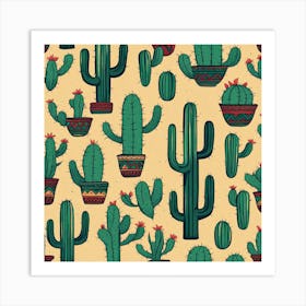 Cactus Pattern Art Print