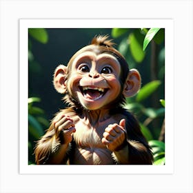 Happy Chimpanzee Art Print