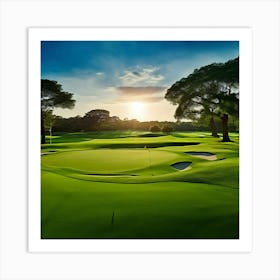 Golf Course At Sunset 8 Art Print