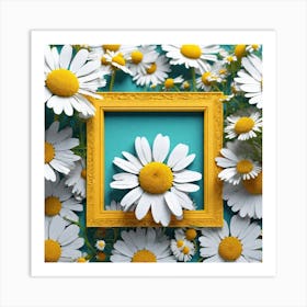 Daisies In A Frame 1 Art Print