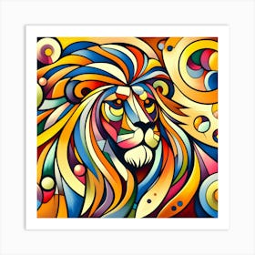 Abstract Lion Art Print