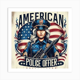 American Police Officer 2 Art Print