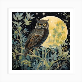 Owl At Night Art Print