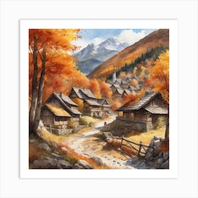 Autumn Village 60 Art Print