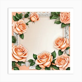 Roses Frame Art Print