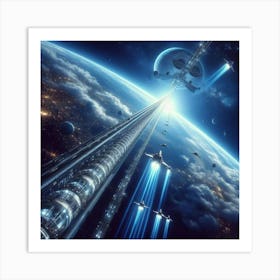 Spaceships In Space 4 Art Print