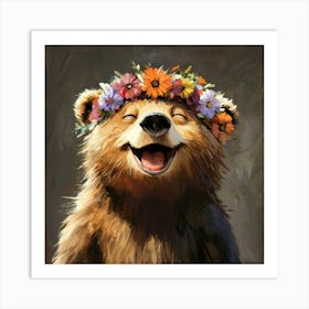 Bear With Flower Crown 3 Affiche