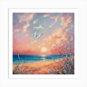 Butterfly On The Beach 1 Art Print