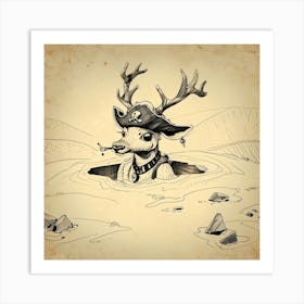 Pirate Deer Art Print