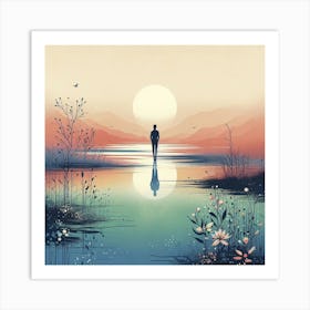 Man Standing In The Water 3 Art Print