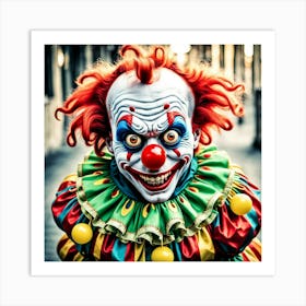 Clown With Red Hair Art Print