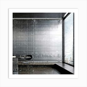 A Sleek Wallpaper Illustration Of An Industrial Metal Banner Delightfully Adorned With Polished Chr (4) Art Print