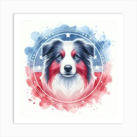 Watercolor Border Collie 3 Art Print