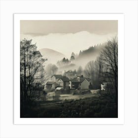 Firefly Fog, Nature, Cities, Villages, Mist, Haze, Atmosphere, Mysterious, Ethereal, Landscape, Urba Art Print