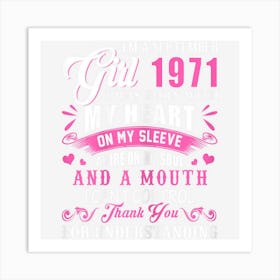 Womens September Girl 1971 Shirt 51st Birthday Gift 51 Years Old Art Print