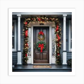 Christmas Door 120 Art Print