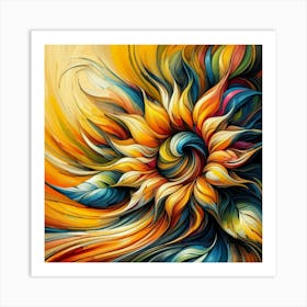 Sunflower Painting 1 Art Print