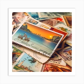 Postage Stamps 13 Art Print