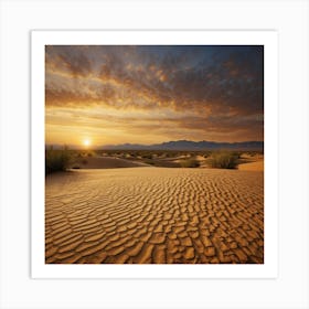 Desert Landscape At Sunset Art Print