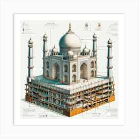 Taj Mahal cross-section V2 Art Print