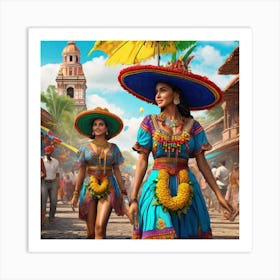 Two Women In Mexico Art Print