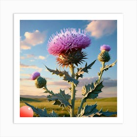 Thistle Flower Art Print