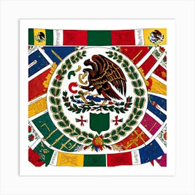 Mexican Coloring Flags (50) Art Print