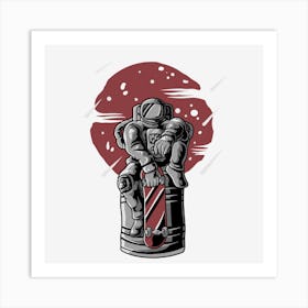 Astronaut With Skateboard Art Print