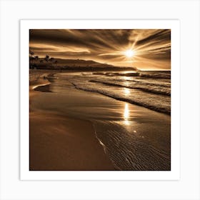 Sunset On The Beach 802 Art Print