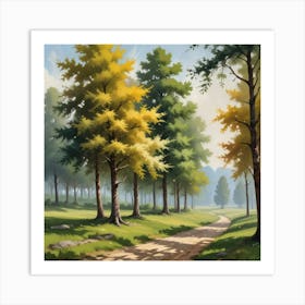 Landscape With Trees Art Print 3 Art Print