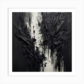 Abstract Black And White Painting 13 Art Print